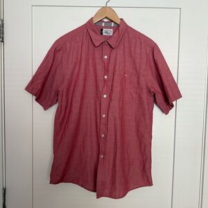 Ezekiel Shirt Mens Sz L Pink Short Sleeve Collared Button Up Summer Lightweight